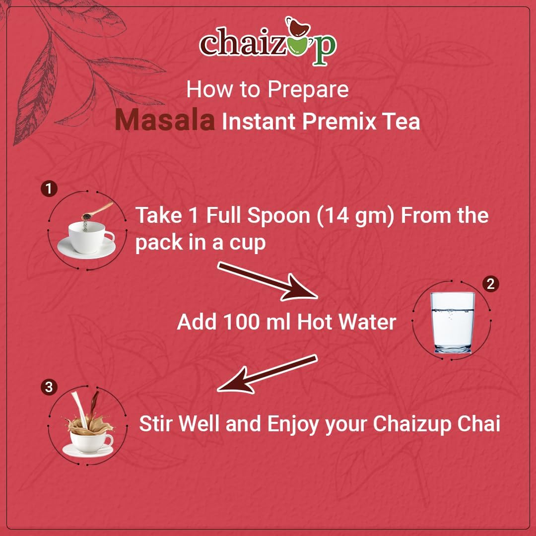 Chaizup Premium 1 Min Instant Assorted Tea Pack - Pack Of 2 X 1 Kg Poly, 35.2 Ounce Each | Saffron + Masala Flavors - Just Add Hot Water | Low Caffeine
