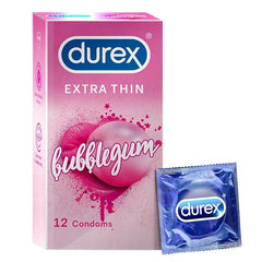 Durex Extra Thin Intense Bubblegum Flavoured Condoms For Men - 12s