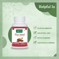 Seya Flaxseed Softgel Capsule, Health Supplement Natural Source Of Omega 3, 6, 9, For Heart, Brain, Immunity, Skin, Hair, Eyes, Anti - Inflammation | 90 Softgel 150gm 0.3lbs