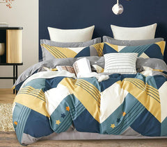 Printed King Size Double Bedsheet With 2 Pillow Cover - Size 72 X 78 X 10 Inches, Multicolor | Cotton Elastic Fitted All Around Bedsheet - Breathable & Wrinkle Free