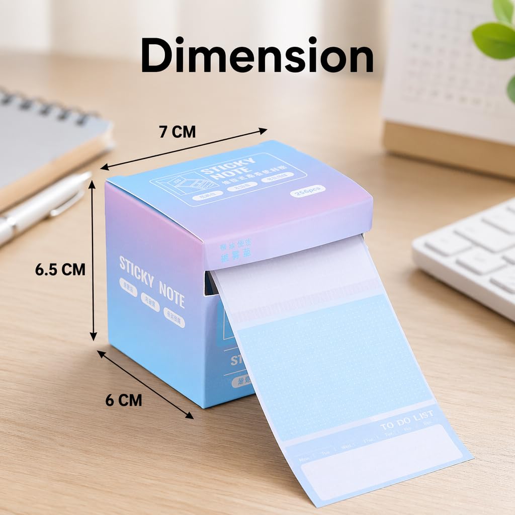 512 Pcs Pull-out Sticky Note Set With Dispenser, 8 Patterns Mini Sticky Notes Pad - Random Color