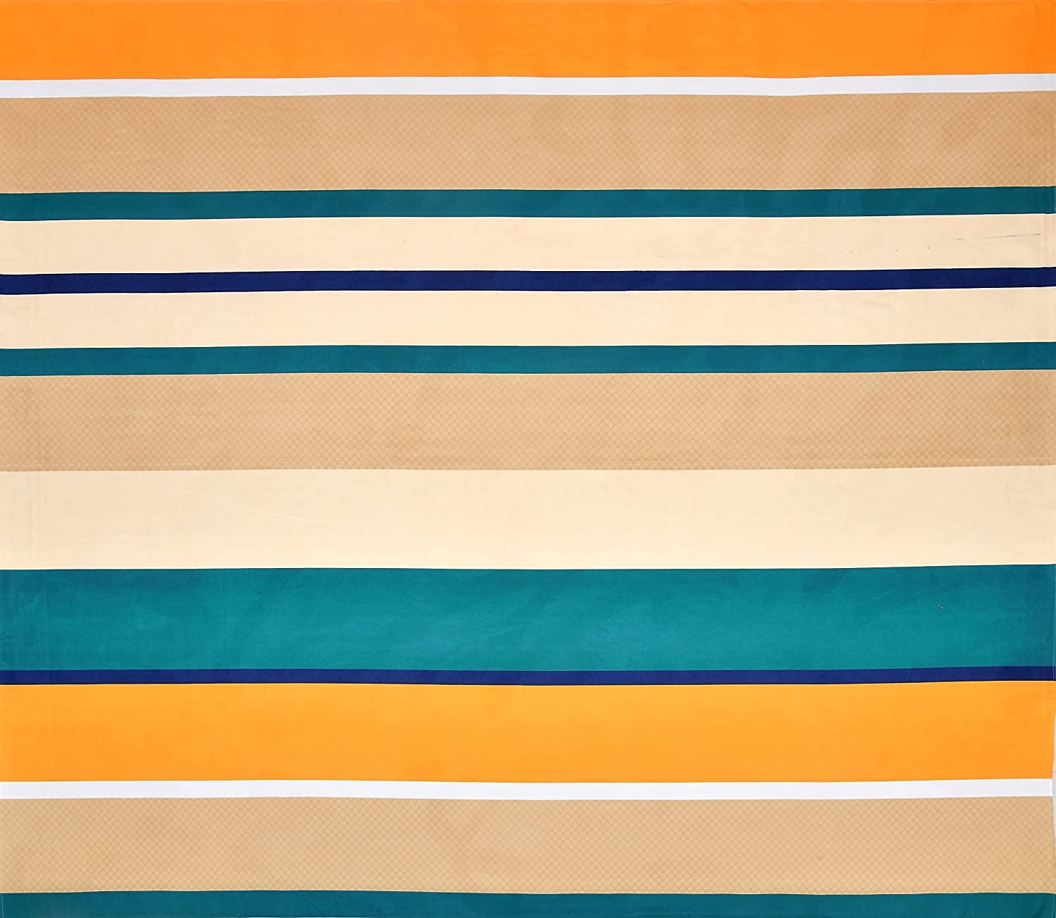Flat Striped Single Bed Bedsheet With 1 Pillow Cover - 60 X 90 Inches, Multicolor | Durable & Long Lasting Fabric, Easy Hand & Machine Wash