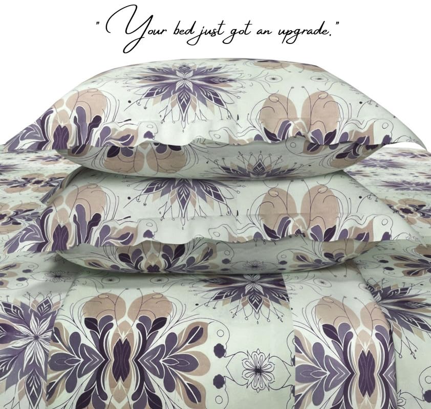 Cotton Fitted Bedsheets With 2 Matching Pillow Covers For King Bed | Size 78x72+10 Inches, Multicolor - Soft, Durable & Deep Pocket 360 Fitted Sheet