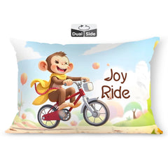 Kids Pillow Cushion With Super Soft Fabric, Animal & Cartoon Prints - 12x18 Inches | Dual Sided Design, Durable & Easy Care | Large & Versatile, Multi-Purpose, Made In India - Design 26