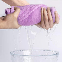 Fezora Hair Towel Wrap For Women (Pack Of 2) | Quick-Dry Microfiber Hair Turban With Elastic Loop | Super Absorbent Hair Drying Towel For Ladies & Girls (Purple & Pista)