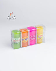 HIGHLY FRAGRANCE MINI PILLAR CANDLE MULTI COLOUR | SET OF 4 DECORATION CANDLE