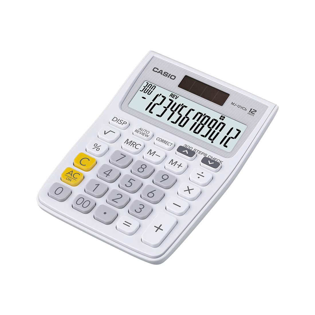 Casio Mj-12vcb-we 300 Steps Check & Correct Colourful Desktop Calculator (White) | Perfect Calculator For Home & Office