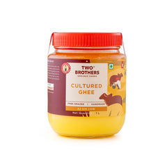 Organic Natural A2 Gir Cow Cultured Desi Ghee By Two Brothers Organic Farms | Naturally & Healthy Protein Fiber Desi Ghee Perfect For Boost Energy | (1 Ltr) 33.8 Ounce | Jar Pack