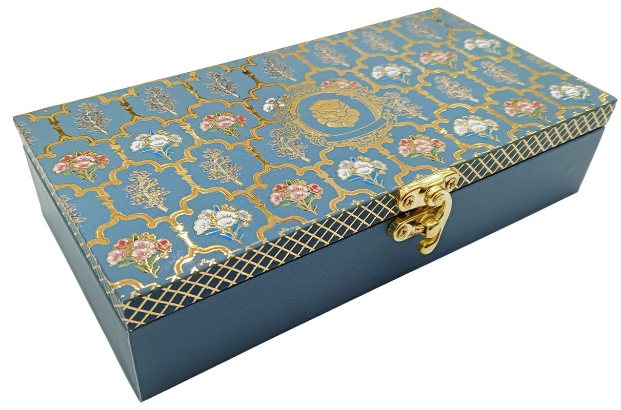Designer Wodden Fancy Shagun Gift Boxes For Wedding, Shagun Cash Box Or Money Box With Mgi Printing For Wedding, Engagement, Holi, Diwali, Baby Showers, Colour - Multicolour, Pack Of 2