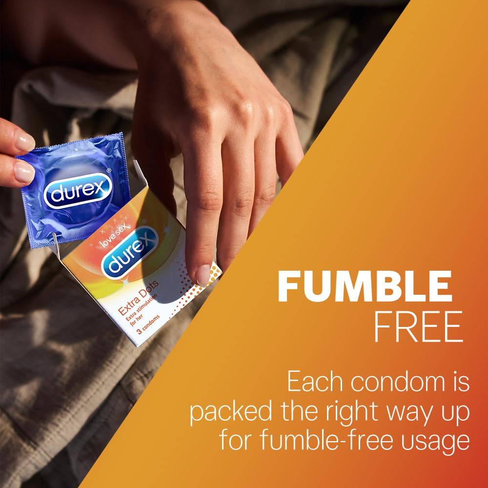 Durex Extra Dotted Condoms For Men - 10 Count (Pack Of 3)