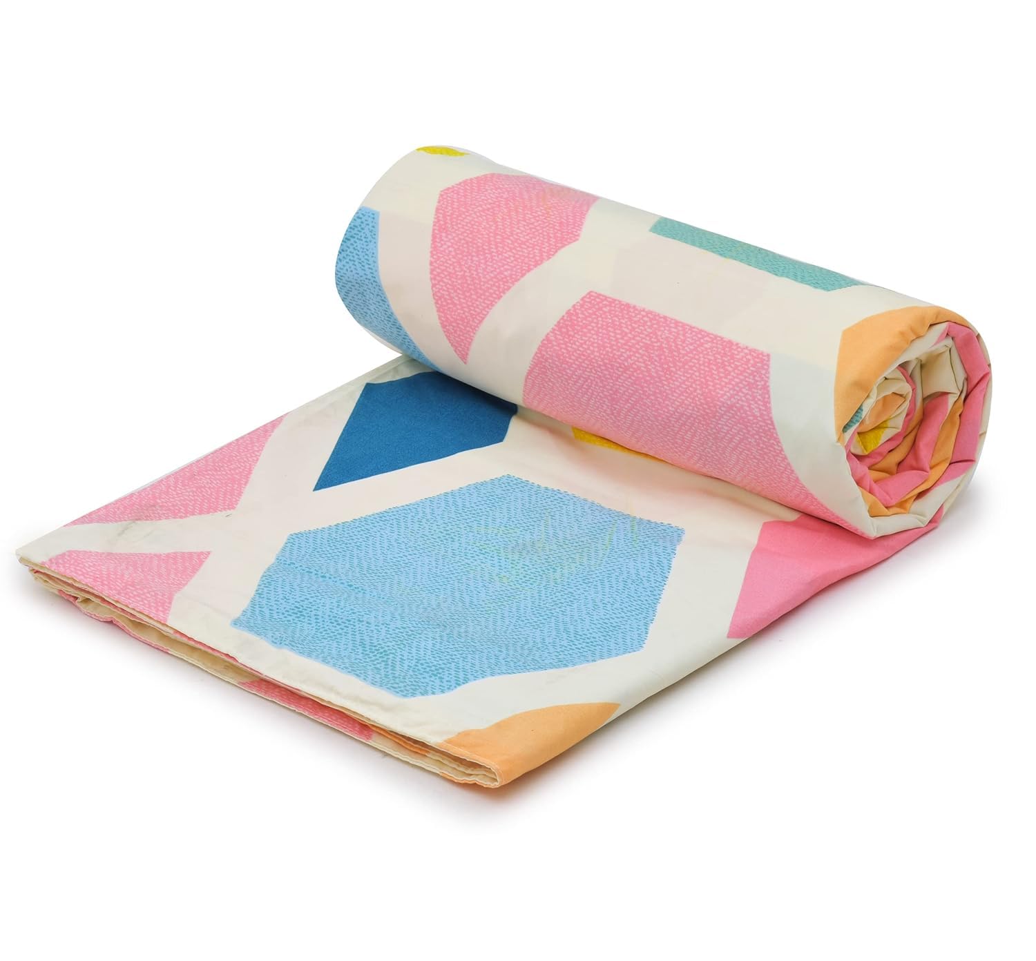 Flat Single Bedsheet With 1 Pillow Cover & Single Comforter - 60 X 90 Inches, Multicolor | Soft & Durable For Everyday Use - All Season Comfort