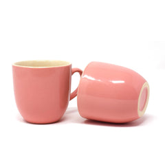 Solid Pink Ceramic Coffee Mug Set Of 6 - 220ml Each | Ceramic Mugs For Coffee, Tea, Milk - Microwave Safe & Dishwasher Safe