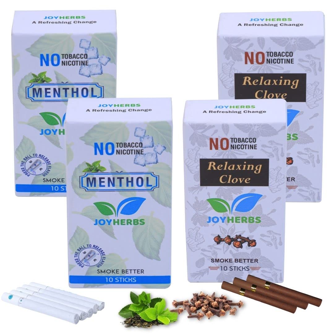 Herbal Cigarettes For Smoking | Mint, Clove Flavoured King Size Herbal Smoke Sticks Pack Of 40 - Tobacco Free & Nicotine Free
