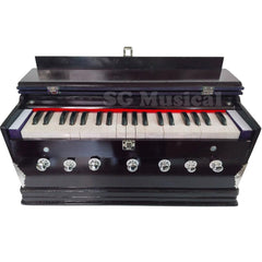 Musical Instrument Harmonium - 7 Stopper, 39 Keys, 3.25 Octave, Double Bellow, Two Reeds (Base- Male) | 440v Tunned - Compact & Portable Design