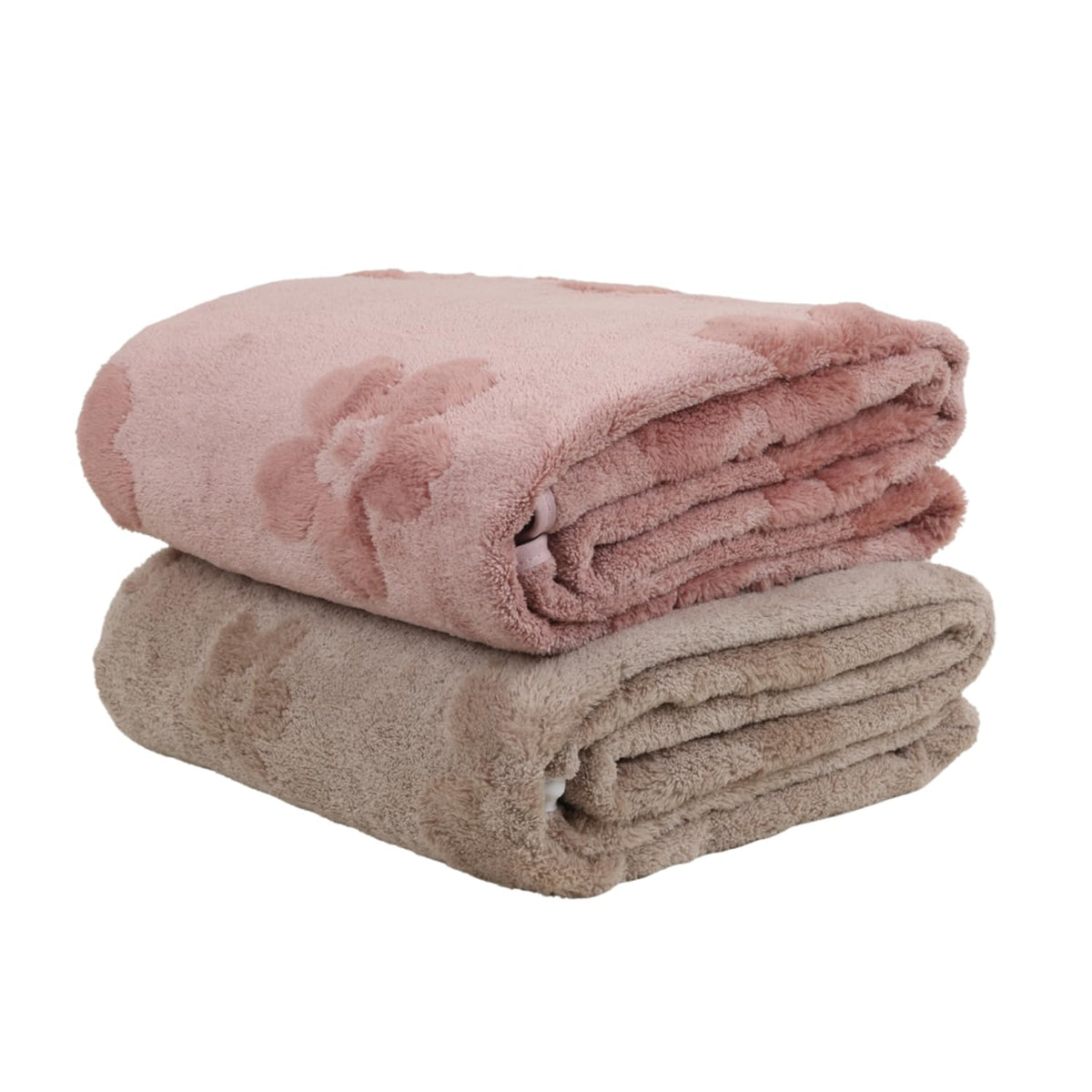 Hanker Ultra Luxury Large Size Plush Bath Towel 1000 Gsm | Blossom Super, Very Soft On Skin, Luxurious Fabric, Pure Polyamide Bath Towel (Soothing Beige & Calm Peach) - 2 Pcs