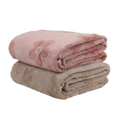 Hanker Ultra Luxury Large Size Plush Bath Towel 1000 Gsm | Blossom Super, Very Soft On Skin, Luxurious Fabric, Pure Polyamide Bath Towel (Soothing Beige & Calm Peach) - 2 Pcs