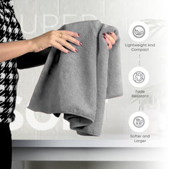 Black Gold The Finer Touch Premium Microfiber Bath Towels 1200 Gsm | Lightweight Ultra-Soft Fade Resistant (Grey) - 3 Pcs