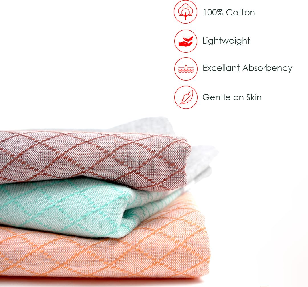 Thirsty Towel, Premium Cotton Bath Towel 250 Gsm | Super Soft & High Absorbency Towel, Quick Dry Brocade Towels Large Size (Summer Green)