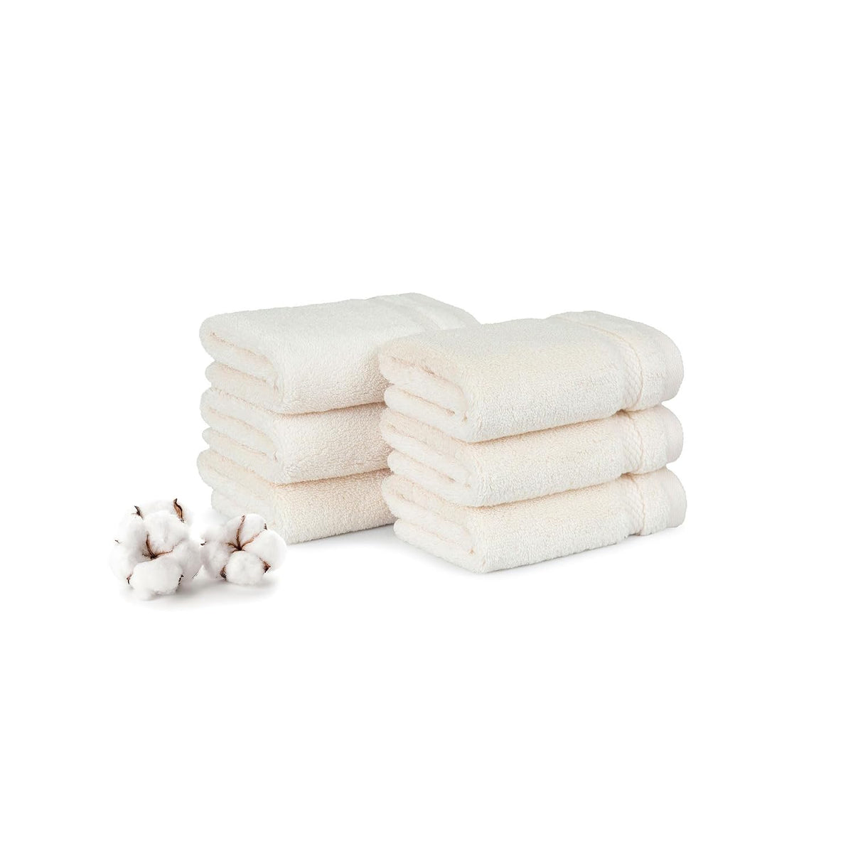 Mytrident Finesse 100% Cotton Face Towels 1200 Gsm (Linen) -6 Piece