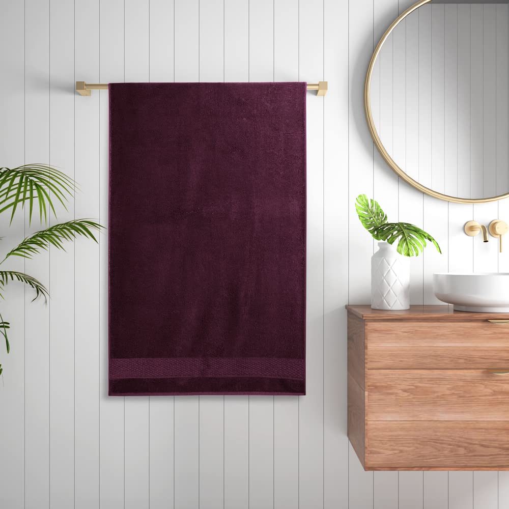 Wakefit 100% Cotton Bath Towels Large Size 500 Gsm | Bathing Towel For Men & Women Terry -1 Pieces (Grape Wine)