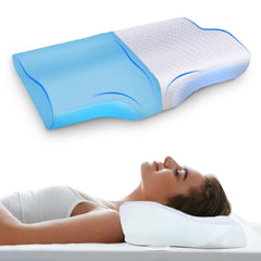Cervical Pillow For Neck & Shoulder Pain Relief, Neck Support, Medical Pillow, White Gel | Orthopedic Memory Foam Pillow, Cervical Pillow For Spondylitis | Perfect For All Sleeping Positions