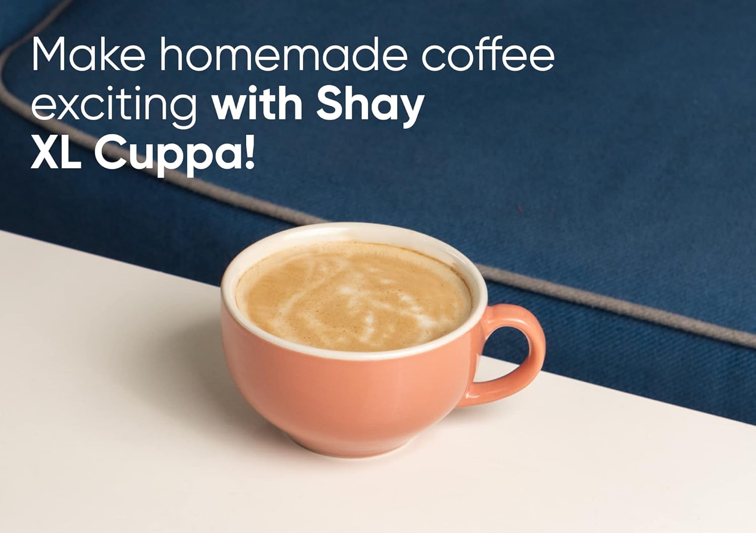 Large Ceramic Coffee Cup Set Of 2 - Pink, 350ml Each | Cappuccino Cup With Glossy Finish - Large Ceramic Coffee Cup | Premium Stoneware Coffee Cup - Microwave Safe, XL Cuppa