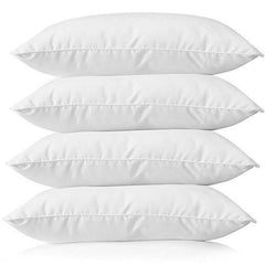 Luxurious Microfiber Pillow Filler, White Pillow, Standard Size - 16 X 24 Inch | Bed Pillow For Sleeping, Washable, Rectangular Shape - Pack Of 4