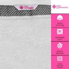 Casa Copenhagen Egyptian Cotton Waffle Large Size Bath Towel 500 Gsm (White)