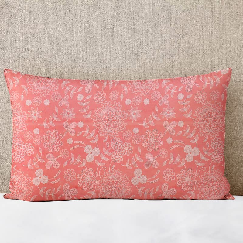 Designer Printed Double Bedsheet With 2 Pillow Covers - 82 X 85 Inches, Pink | Light Weight & Breathable, All Season Comfort Double Bedsheet