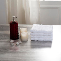 Maspar 100% Cotton Casper Face Towel 700 Gsm (White) - 4 Pcs