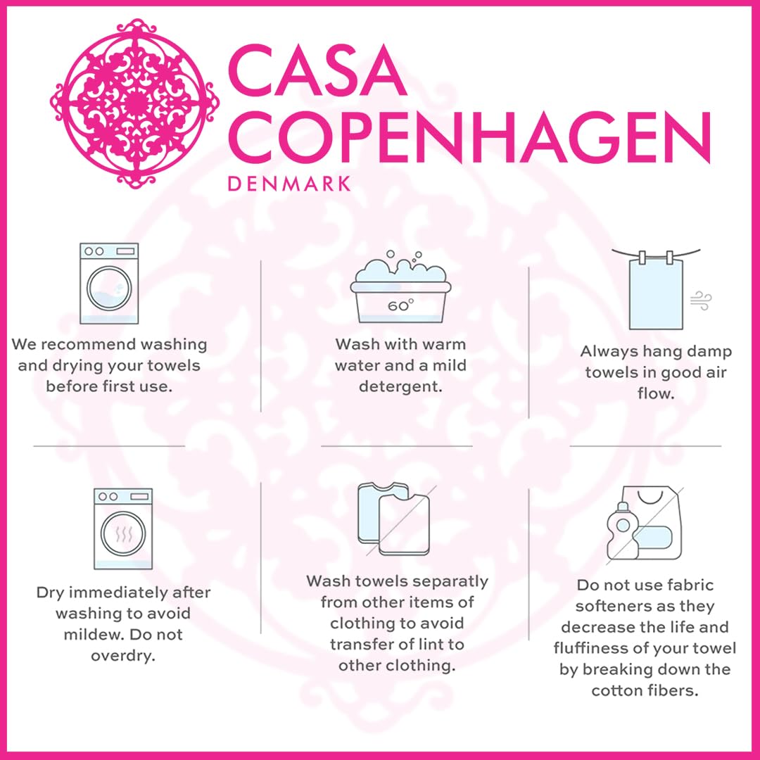 Casa Copenhagen Egyptian Cotton Ecstatic 1 Pcs Large Bath Towel 500 Gsm (Bright White)