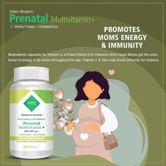 Vokin Biotech Prenatal Multivitamin For Pregnancy With Dha 300mg Multivitamin For Women | 90 Capsules , 150gm 0.3lbs