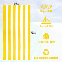 Towel Wala Striped Soft Turkish Cotton Large Bath Towel 450 Gsm | For Men & Women, Hotel Pool Towel (Pack Of 4)