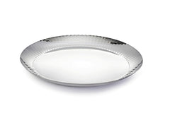 Chrome Stainless Steel Dinner Plate Set Of 6 - Rhythm Garden Series | Corporate Gifting For Diwali - Ribbed Pattern Glossy Finish Plates | Serve Ware, Dinnerware & Tableware