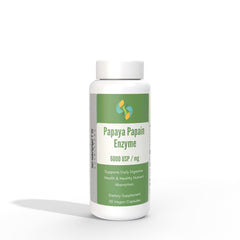 Sharrets Papaya Papain Digestive Enzyme Supplements 6000 Usp / Mg | 30 Vegan Capsules, 50gm 0.1lbs