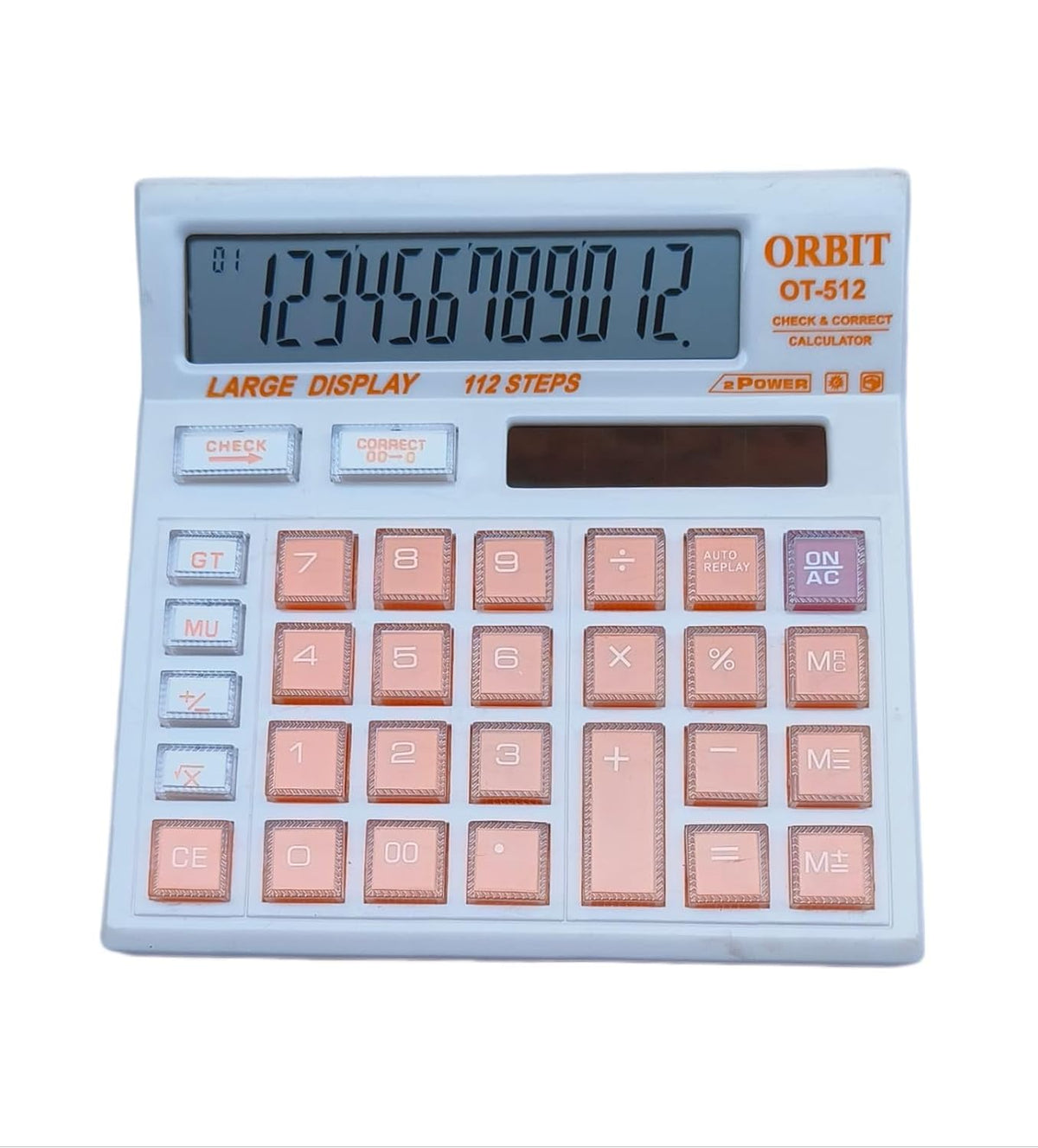 Orbit Ot-512 WTC Basic Calculator 12-digit Display (Orange) | Mathematical, Technology, Professional Projects