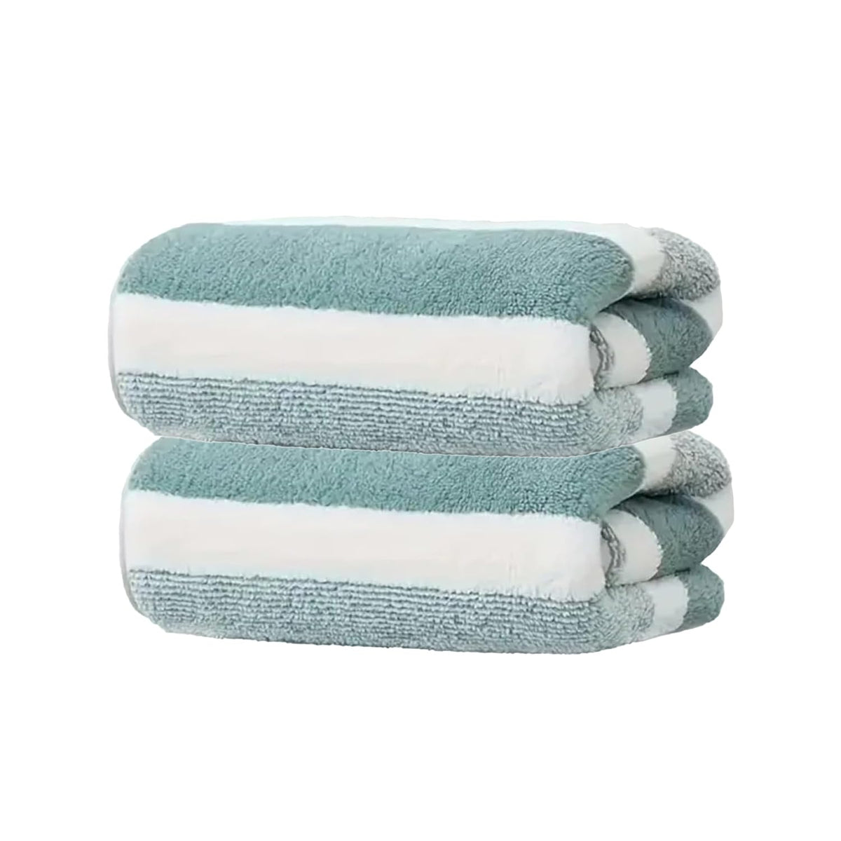 Black Gold The Finer Touch Microfiber Hand Towel 500 Gsm | Soft & Quick Dry, Super Absorbent, Lightweight Towel (Green & White) - Pack 0f 2