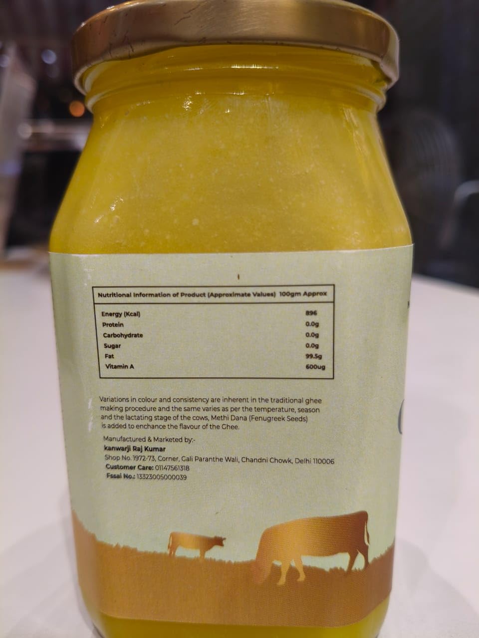 Organic Cow Ghee Bilona Method By Kanwarji'S | Healthy & Nutrient-Rich Grass-Fed Desi Cow Ghee Good For Eyes | (250ml) 8.4 Ounce | Jar Pack