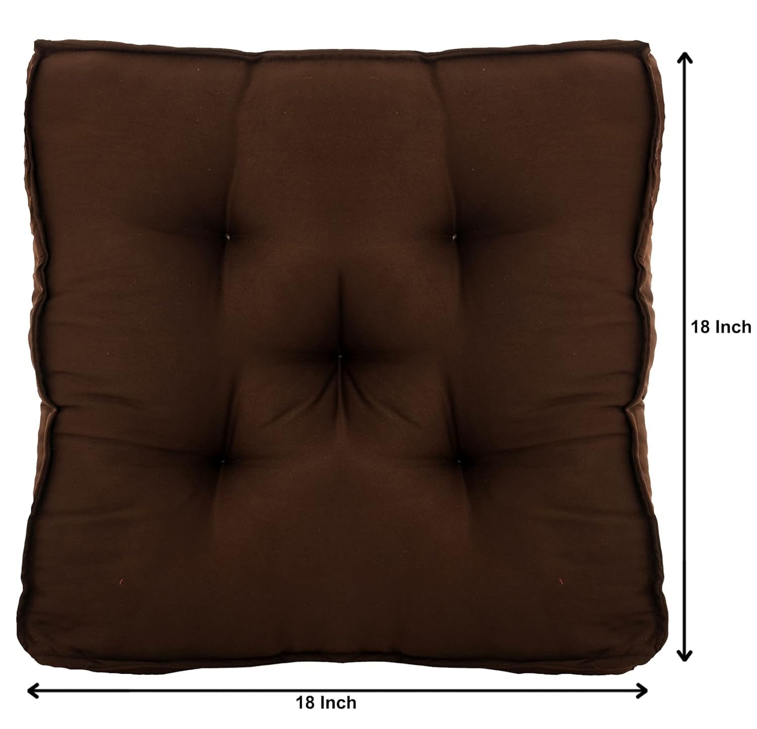 Square Chair Pad Cushion, Soft & Comfortable Sitting, Brown - 45 X 45 X 7 Cm | Microfiber Fabric & Solid Color, Furniture Cushion, Lightweight, Versatile Use - Pack Of 1