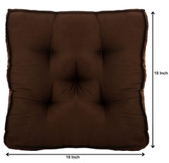 Square Chair Pad Cushion, Soft & Comfortable Sitting, Brown - 45 X 45 X 7 Cm | Microfiber Fabric & Solid Color, Furniture Cushion, Lightweight, Versatile Use - Pack Of 1