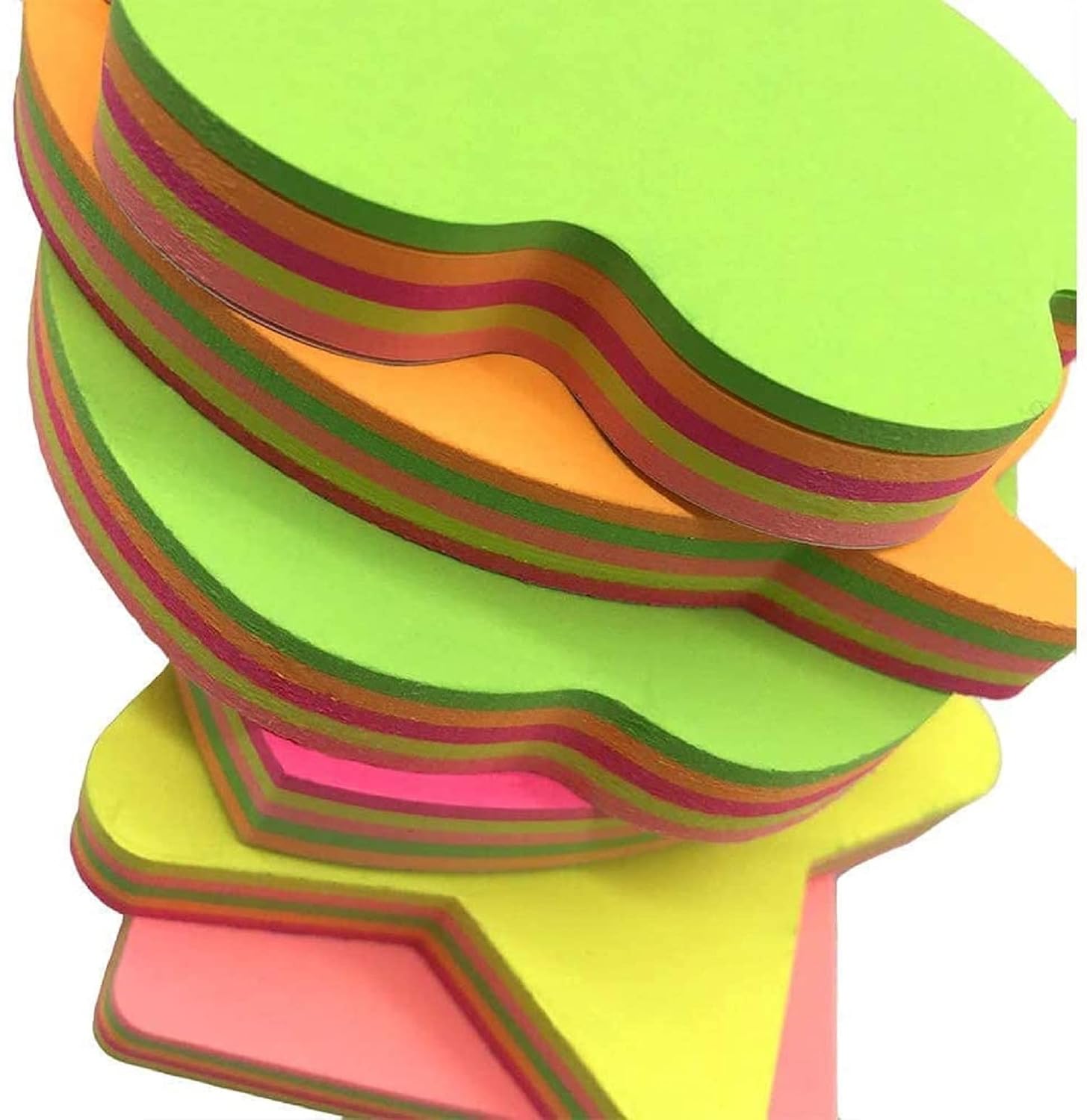 600 Sticky Notes, 6 Different Pad Shaped Multicolor Self-Adhesive Removable