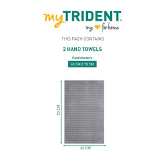 Mytrident Quick Dry 100% Cotton Hand Towel 400 Gsm (Charcoal Grey) - 2 Pcs