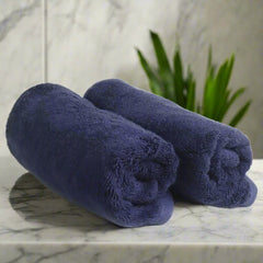 Heelium Bamboo Hand Towel 600 Gsm | Ultra Absorbent & Anti-Bacterial 3x Softer Than Cotton Towels | Pack Of 2 - Blue