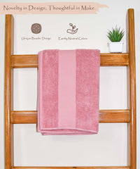 Rangoli Soft Absorbent Durable Towels Earthly Egyption Cotton Plush Oversized Bath Towel 600 Gsm (Peach)