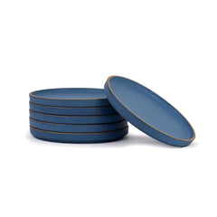 Ceramic Quarter Plates Set Of 6, Blue Artisanal Series | Premium Stoneware Dessert Plates - Snacks Plates Set With Matte Finish | Snack Plate - Small Plates | Japandi Quarter Plates
