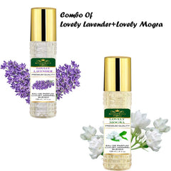 Menjewell Lovely Mogra + Lovely Lavender Eau De Parfum 120ml 4.0 Fl.oz. Each Pack Of 2 Long Lasting | Alcohol Free | Women Fragrance