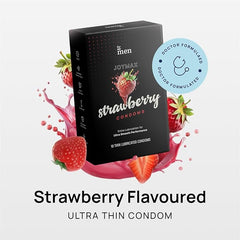 Formen Joymax Strawberry & Lubricated Condoms For Men With Disposable Pouches (Pack Of 2)