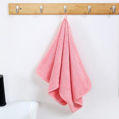 Linear Microfiber Hand Towel 240 Gsm | Highly Absorbent Hand Towels For Bathroom Soft Hand Microfiber Towel For Men & Women (Pink)- Pack Of 2