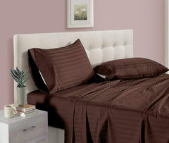 Cotton Bedsheet For Double Bed Queen Size - 90 X 100 Inches, Coffee With 2 Pillow Covers | 350 Thread Count | Premium Comfort Bedsheets For Home, Hotels & Guest House