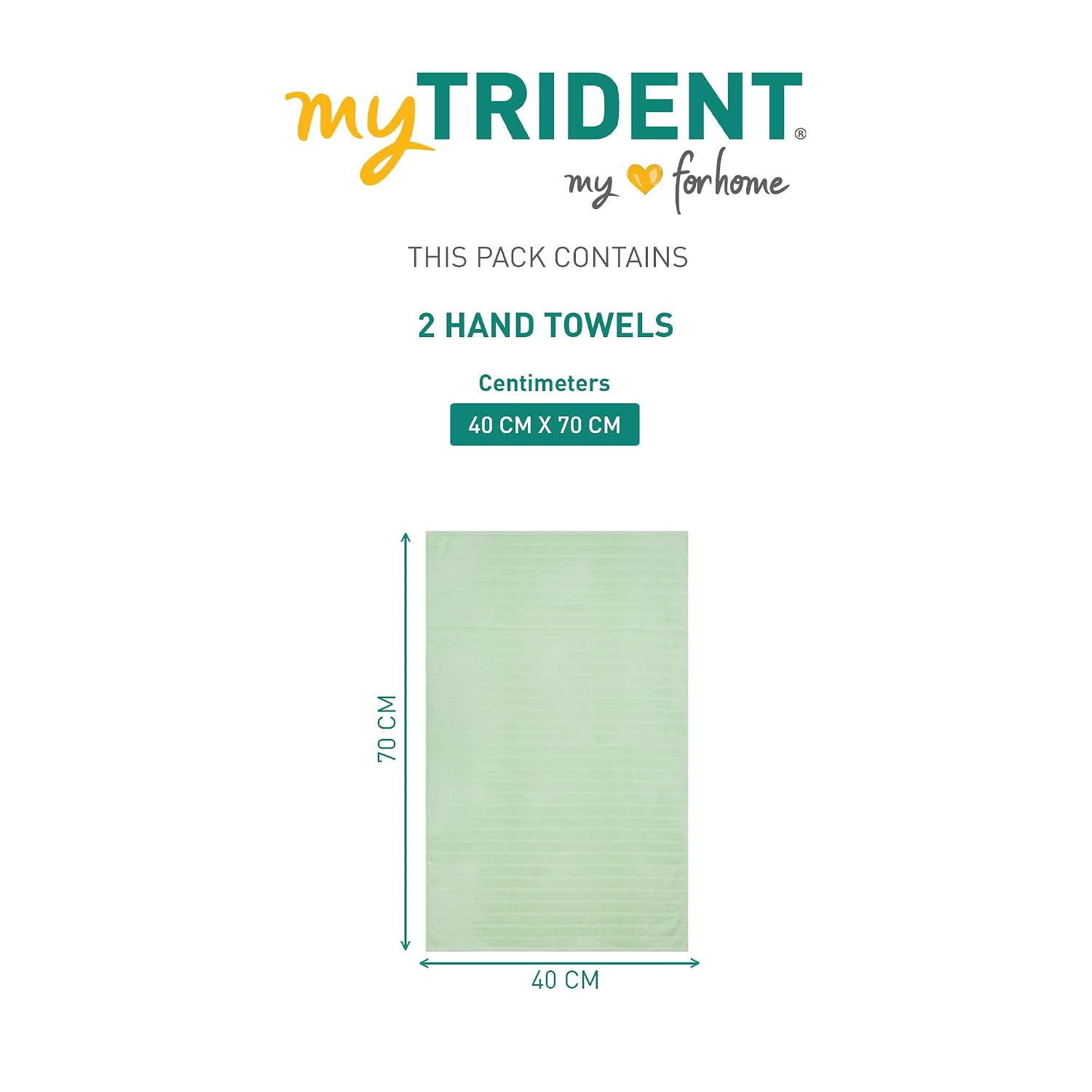 Mytrident Quick Dry 100% Cotton Hand Towel 400 Gsm (Sage Green) - 2 Pcs